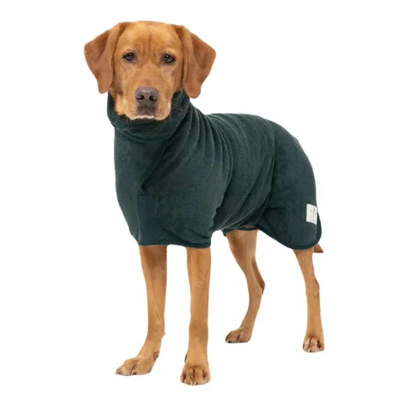 Ruff and Tumble Classic Dog Drying Coat - Forest Green